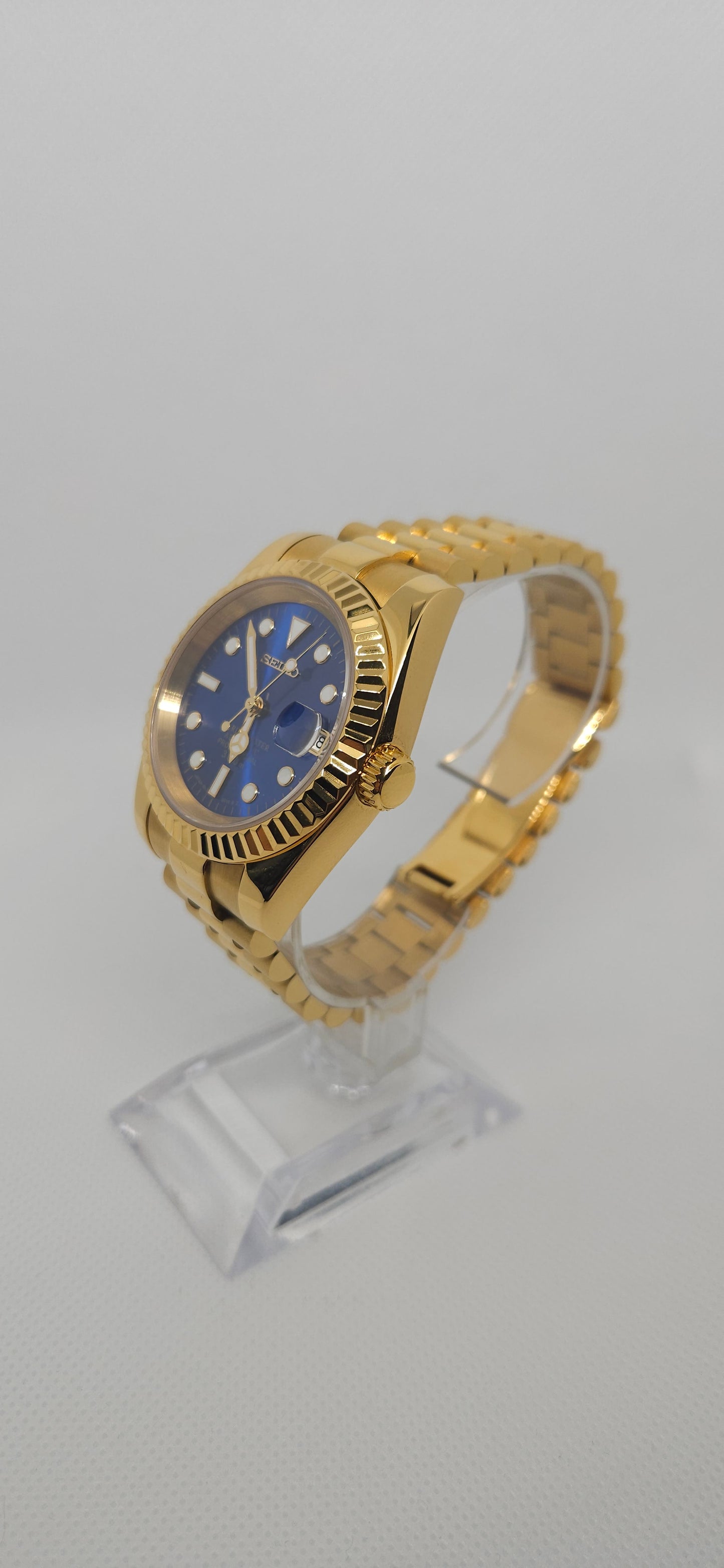 39mm Seiko Mod – Datejust Gold Edition with Blue & Gold Dial