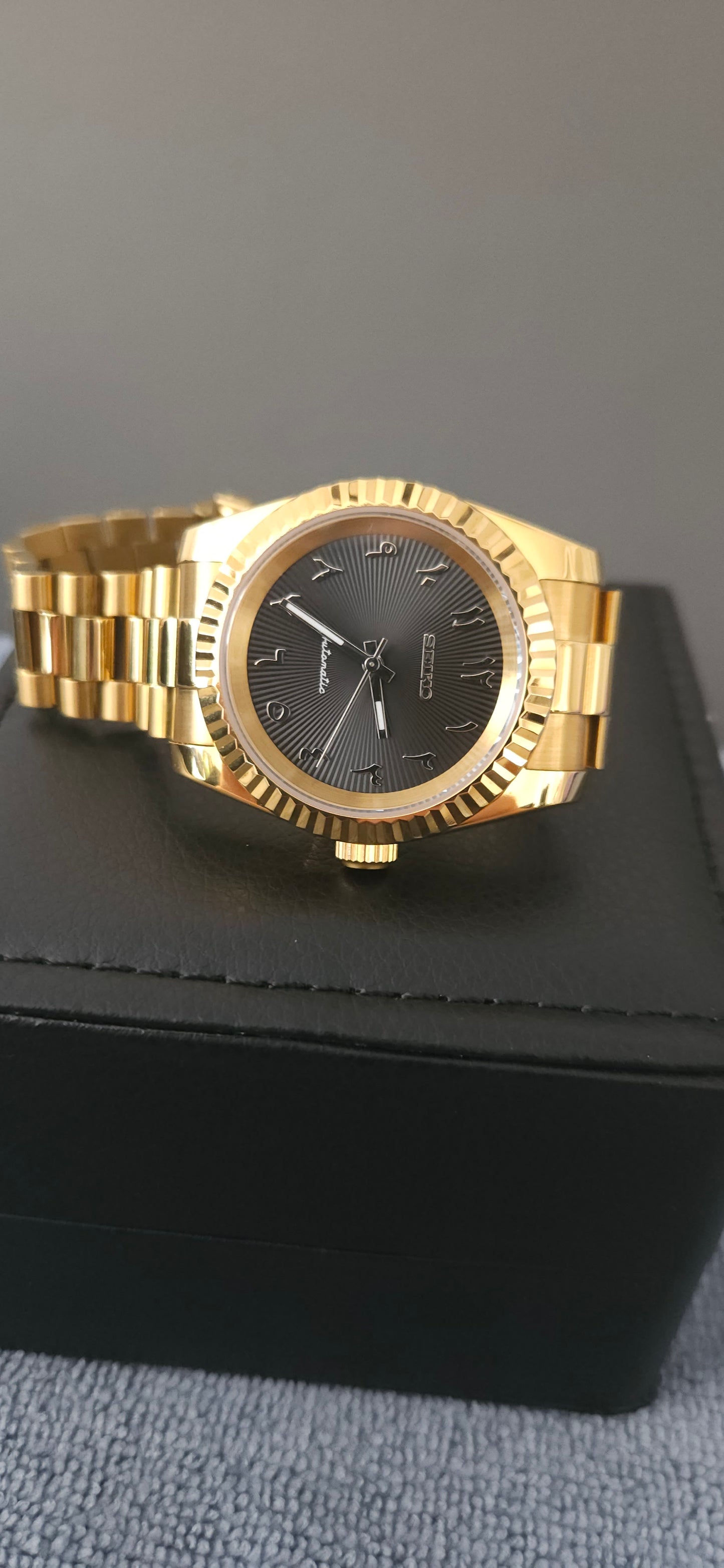 36mm Gold Datejust style Black Dial Arabic Numerals