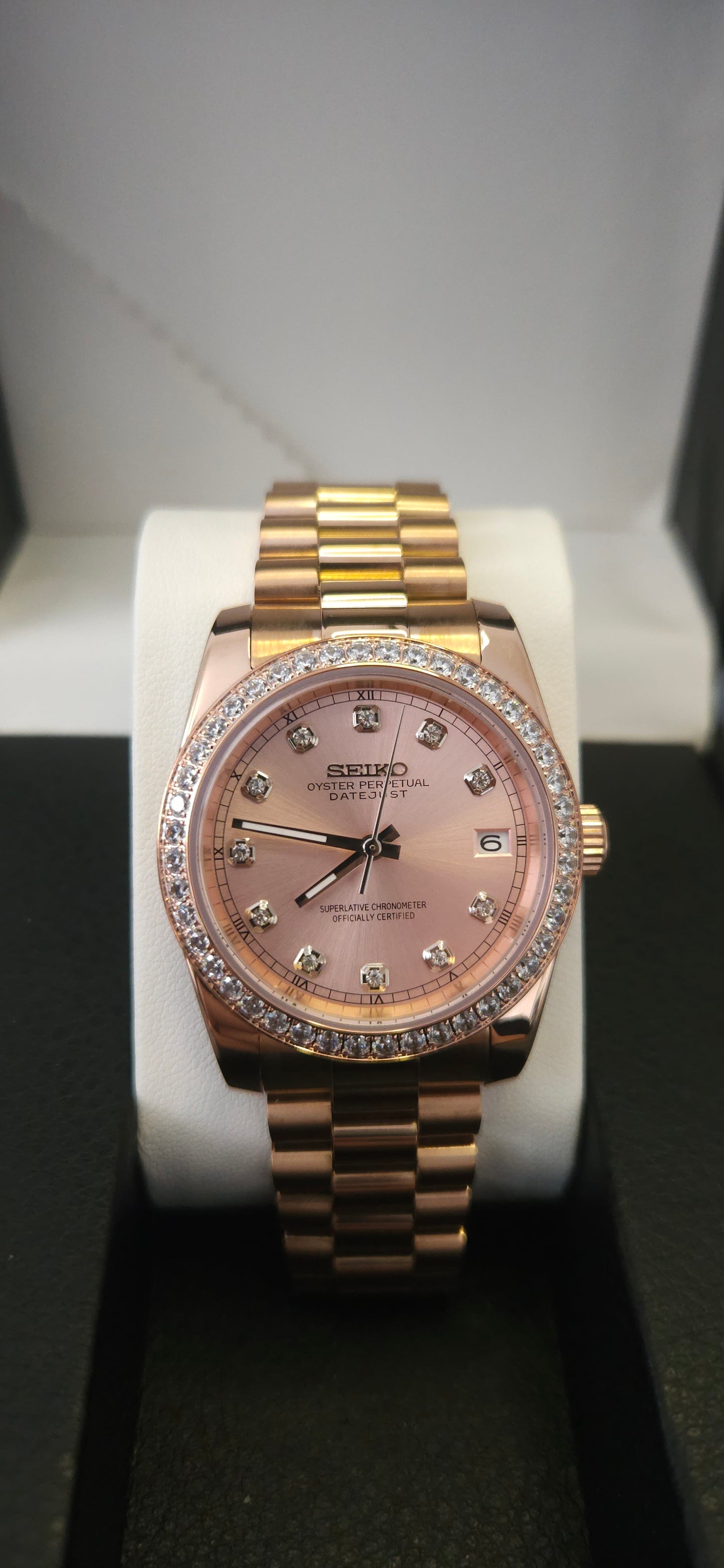 36mm Datejust Rose Gold Dial Diamond Bezel Pink Jewelled