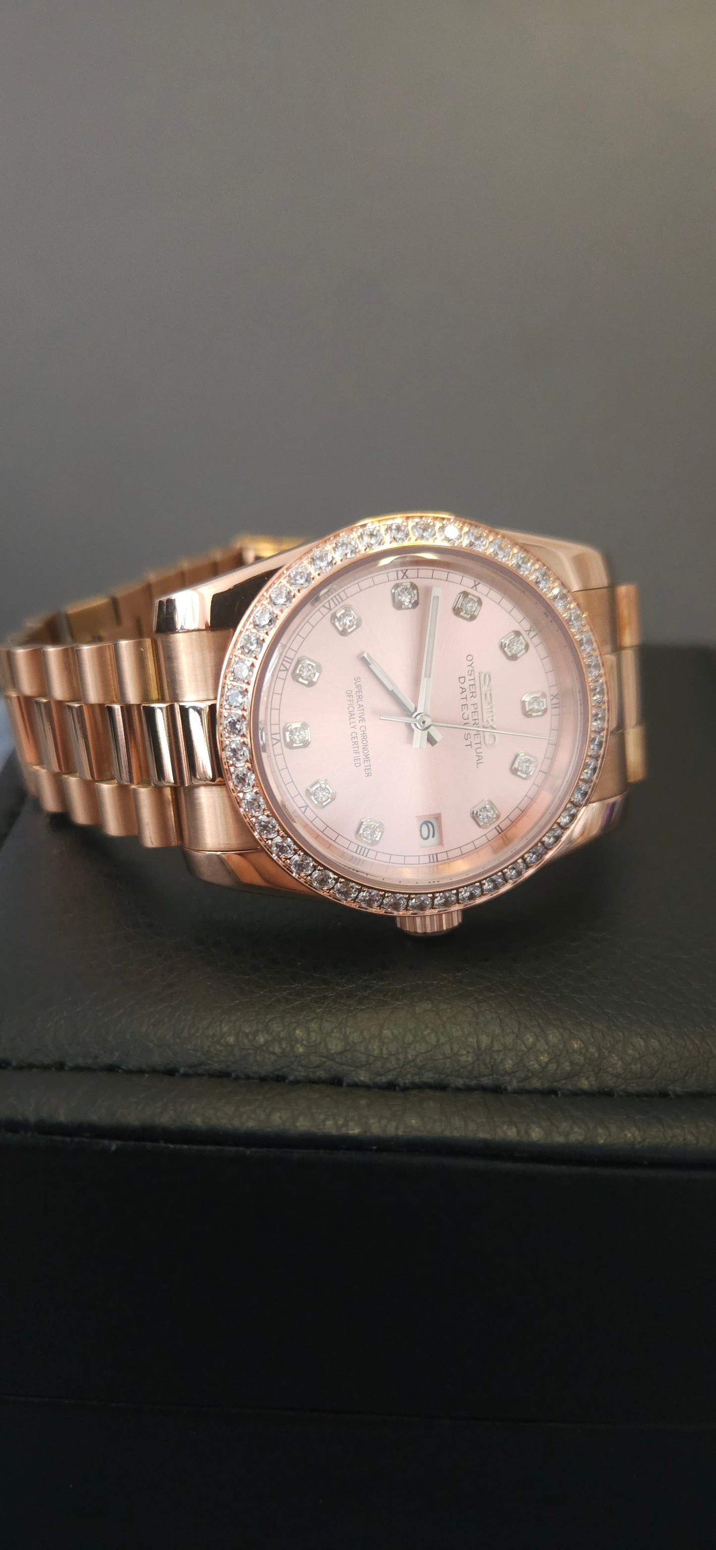 36mm Datejust Rose Gold Dial Diamond Bezel Pink Jewelled