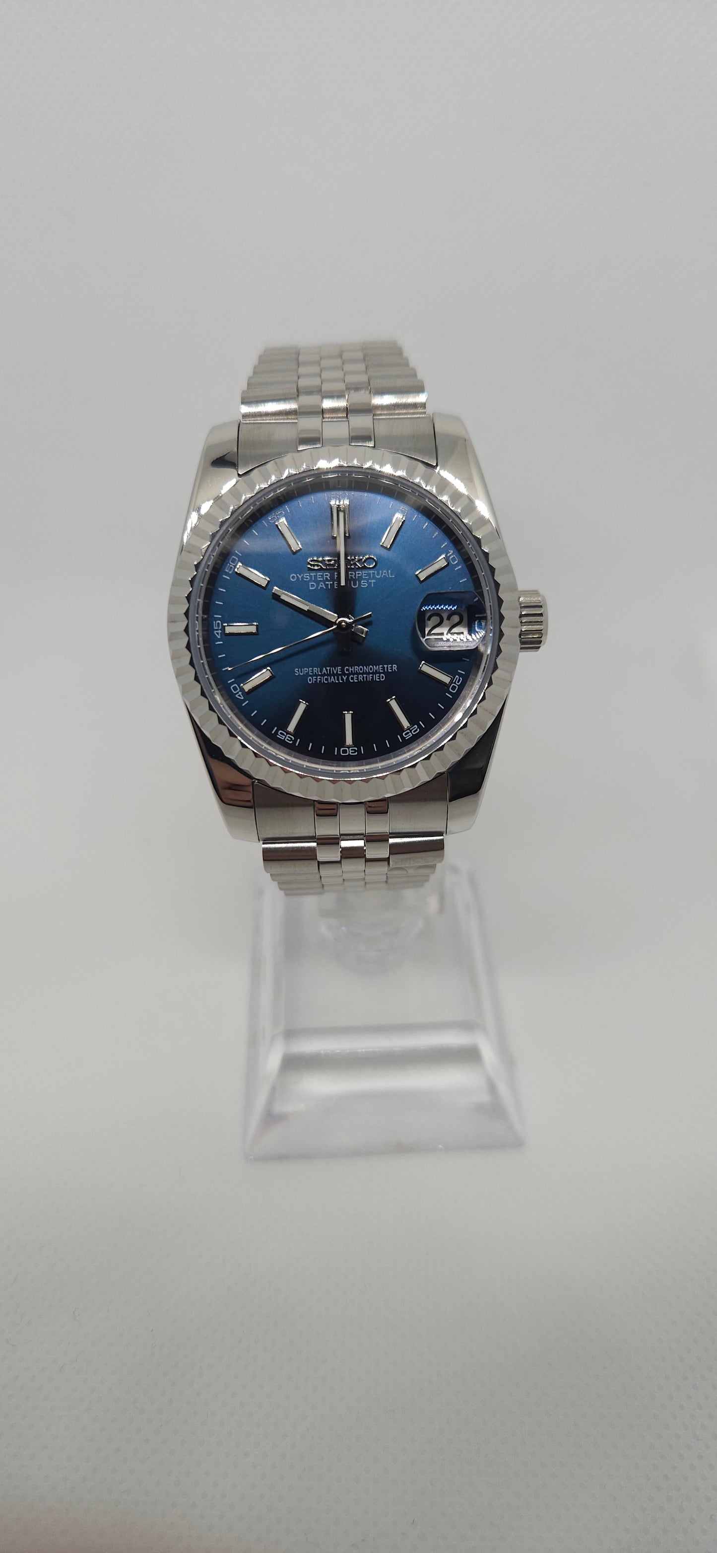 36mm Seiko Mod – Datejust Edition with Sapphire Blue Dial