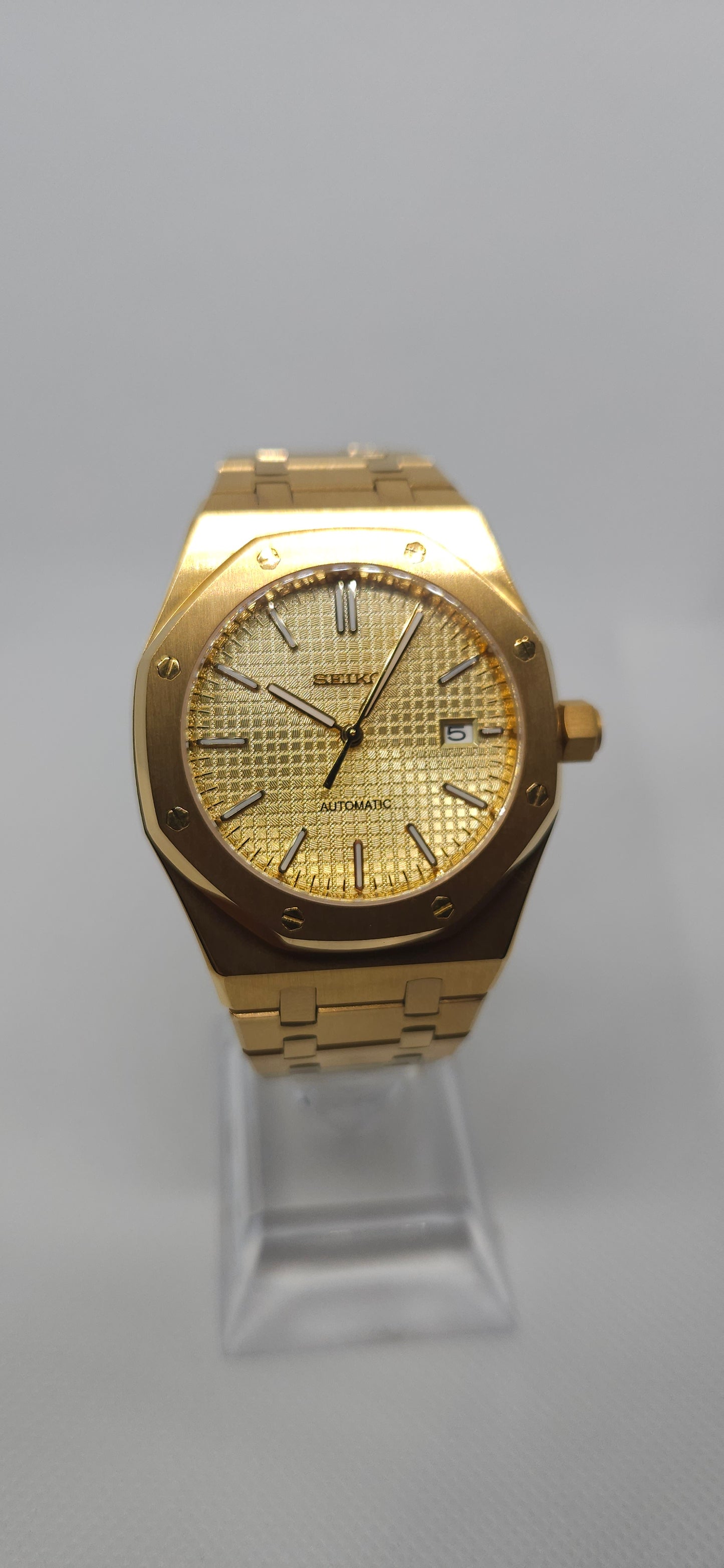 41mm Seiko Mod – Royal Oak Inspired All-Gold