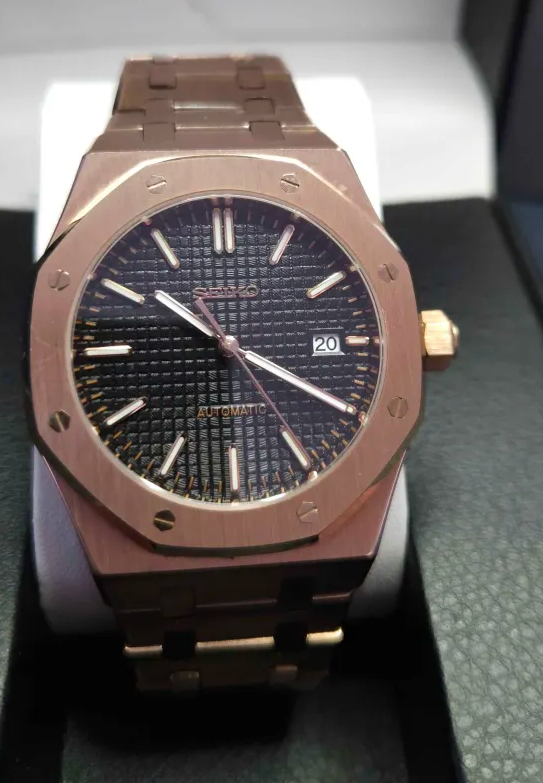 41mm Rose Gold Royal Oak style Black Dial