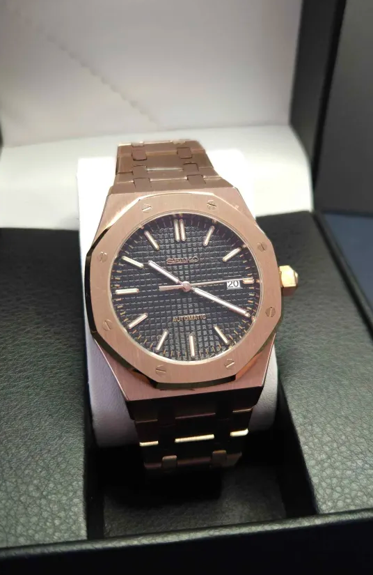 41mm Rose Gold Royal Oak style Black Dial